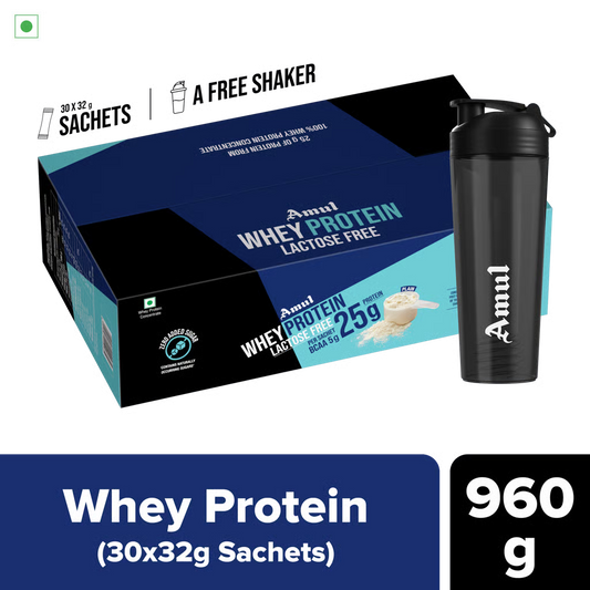 Amul Whey Protein, 32 g | Pack of 30 Sachets