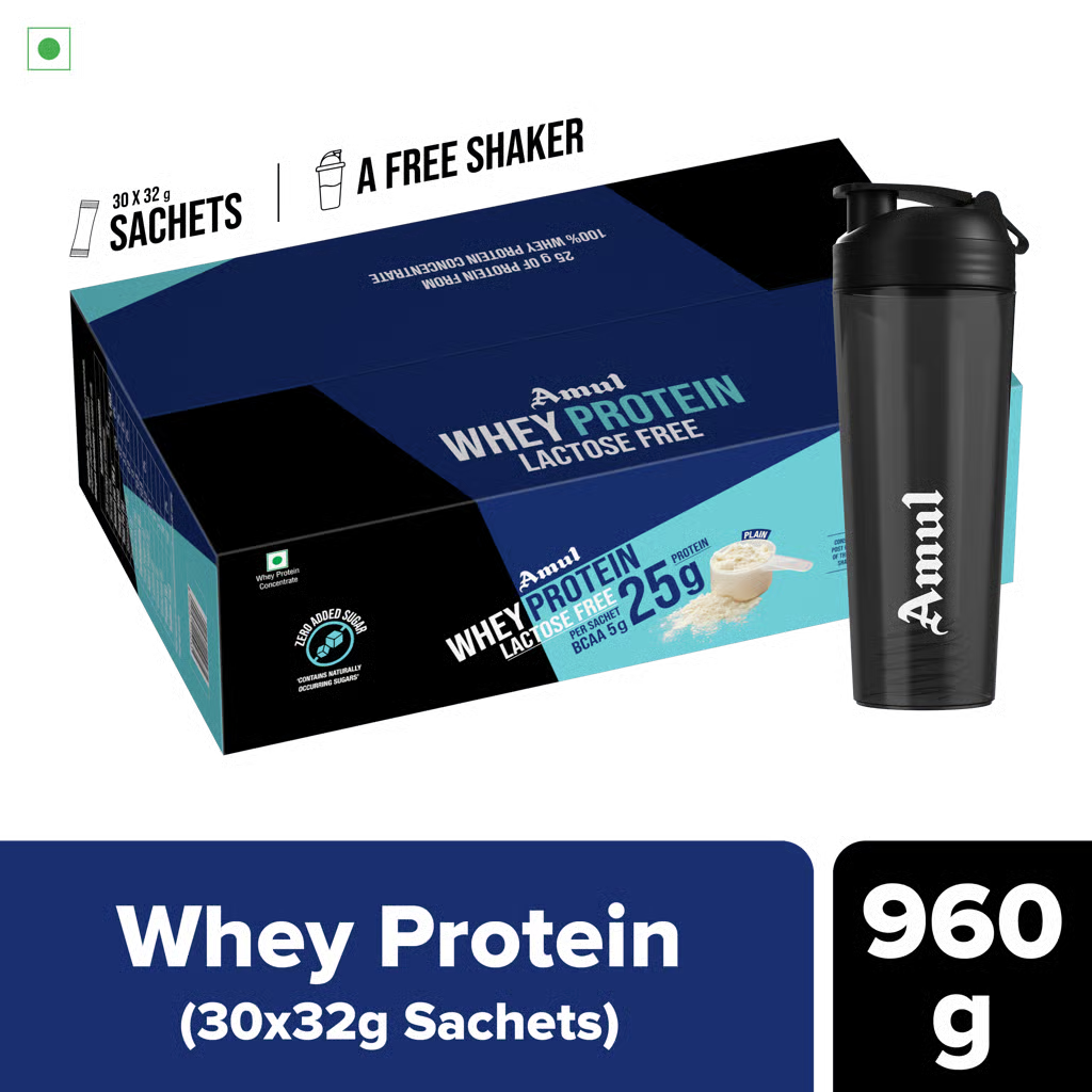 Amul Whey Protein, 32 g | Pack of 30 Sachets