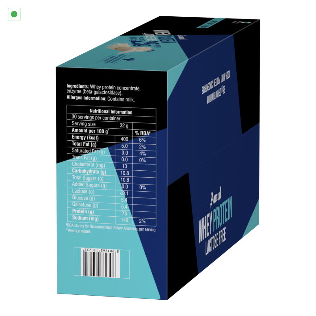 Amul Whey Protein, 32 g | Pack of 30 Sachets